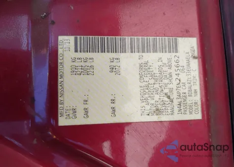 2014 Nissan Altima 2.5 S from USA, damaged, VIN 1N4AL3AP7EN245662